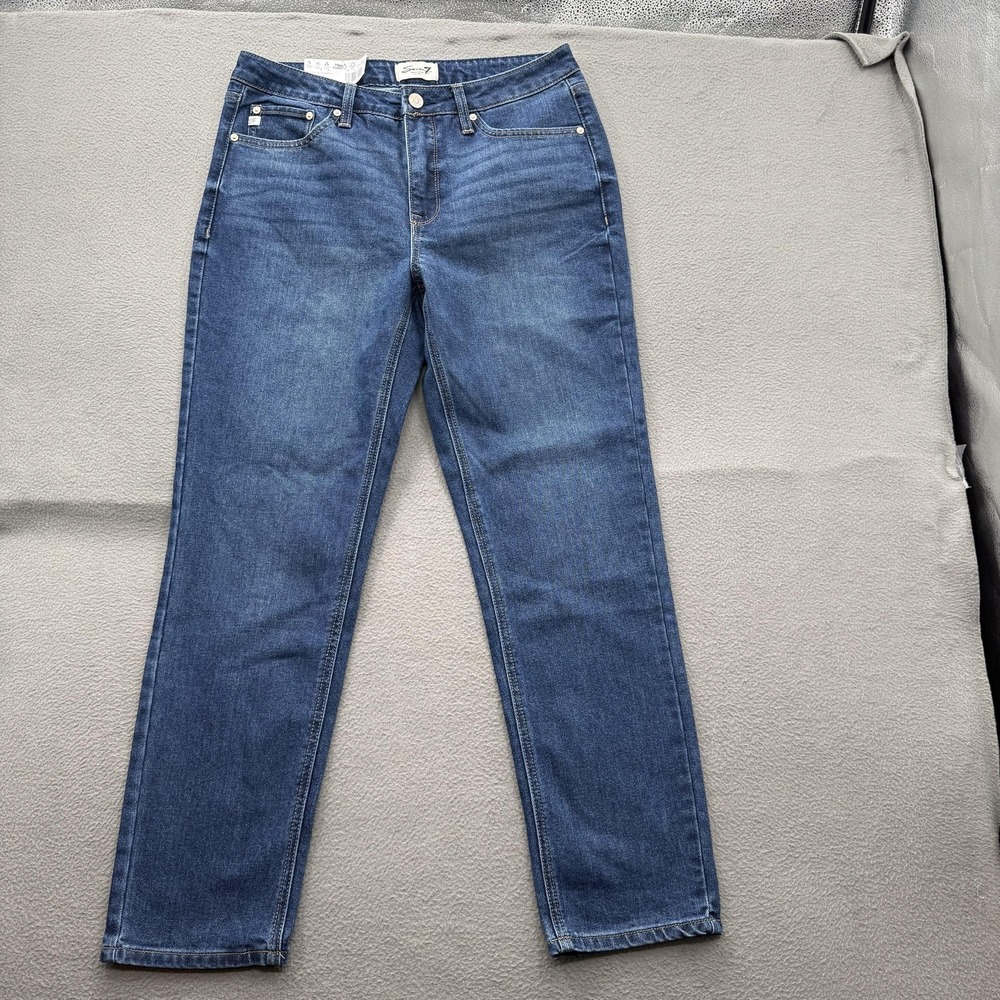 Seven7 90's Straight Jeans Womens 8/29 Blue Medium Wash High Rise Denim Pants